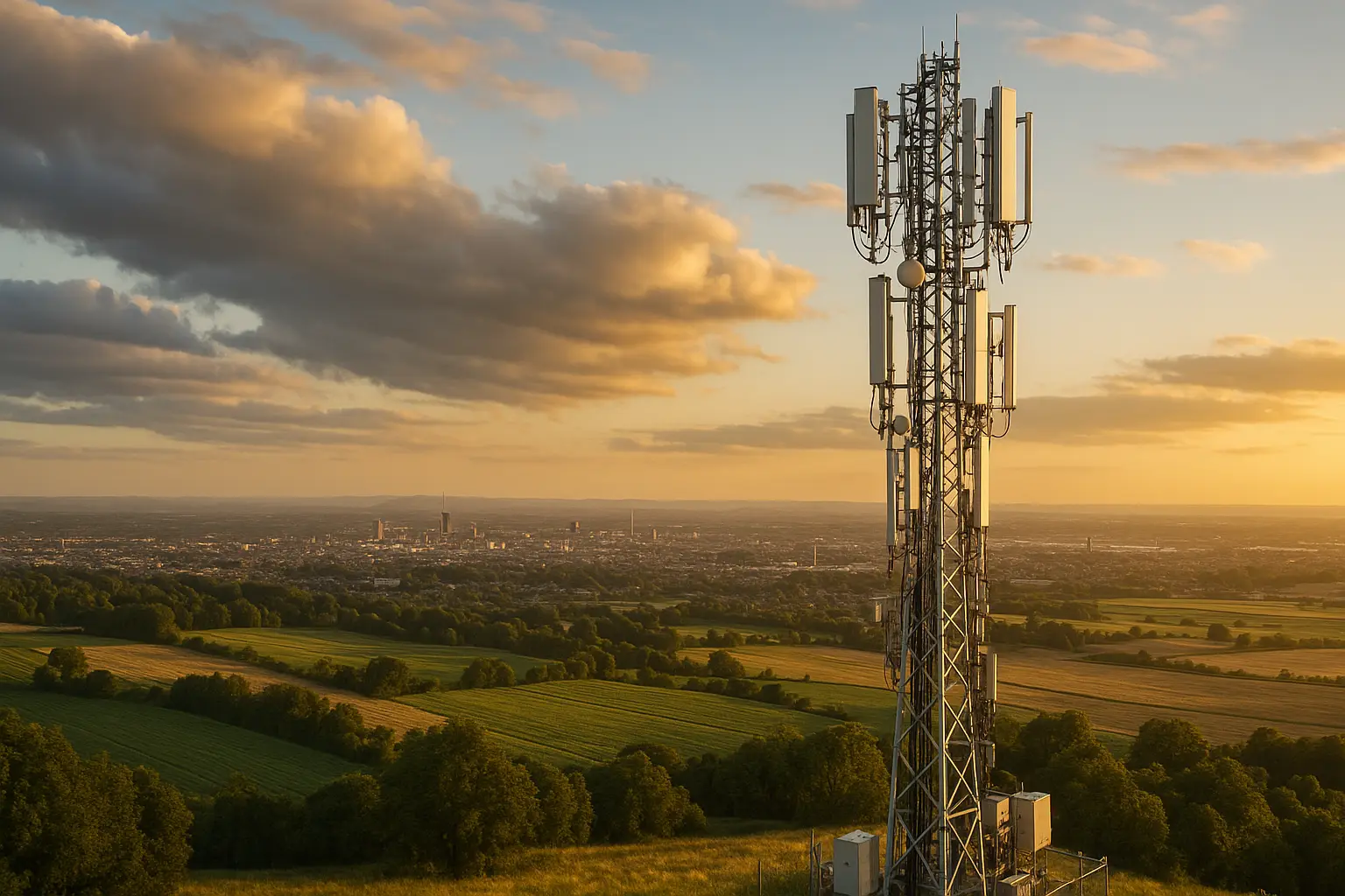 Cellular antenna covering cities and rural areas