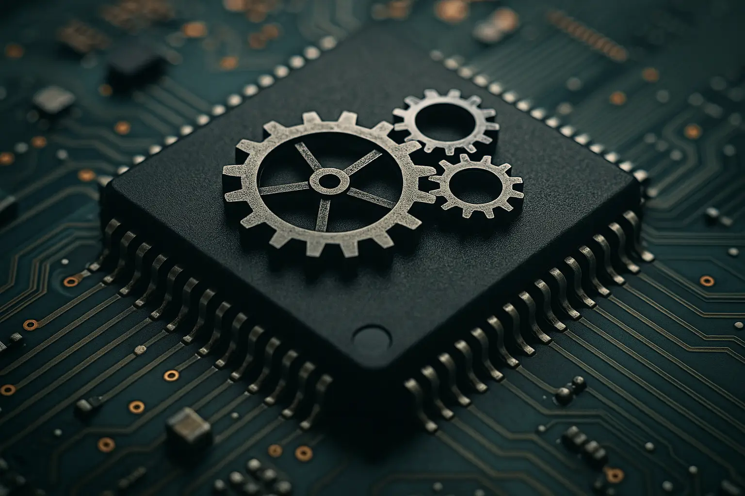 Microchip schematic with gears