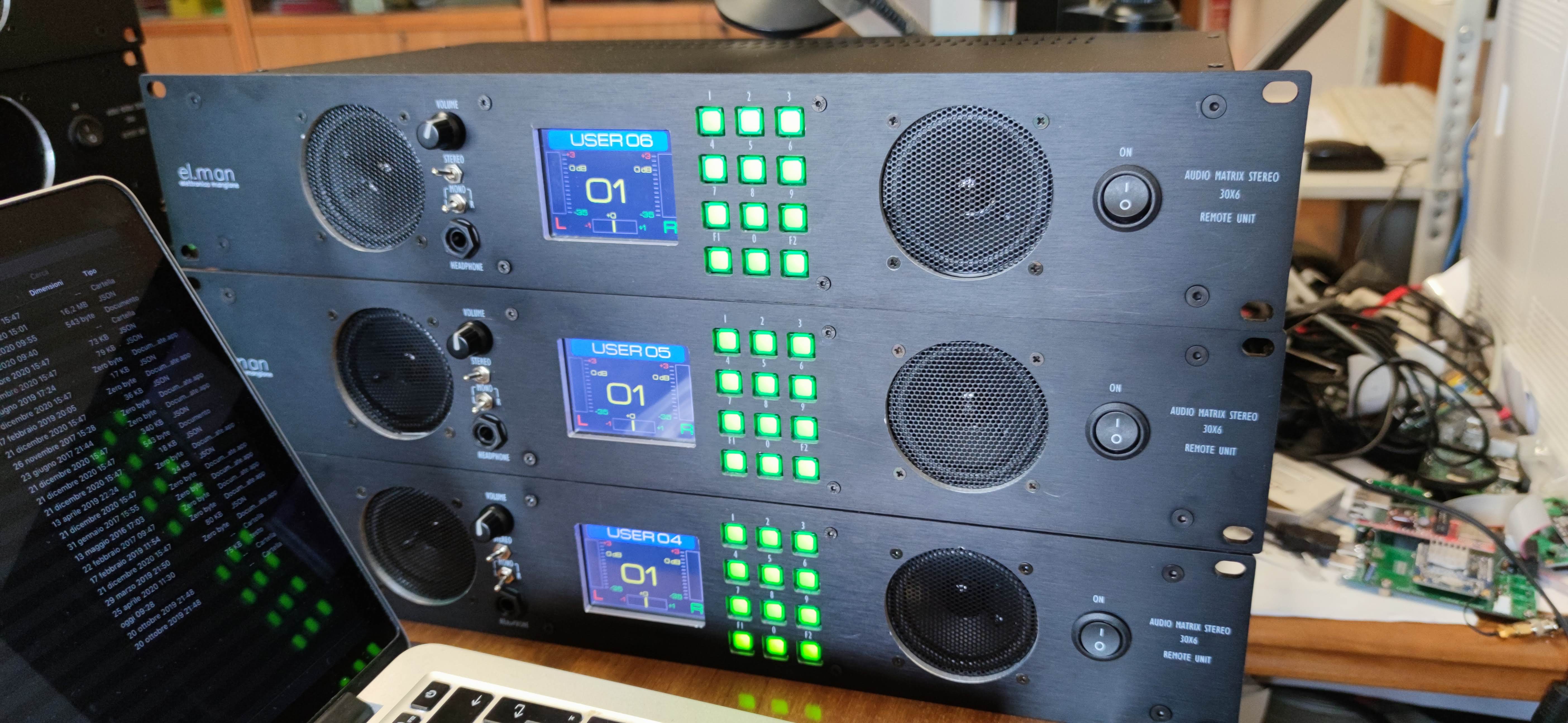 Audio matrix front view